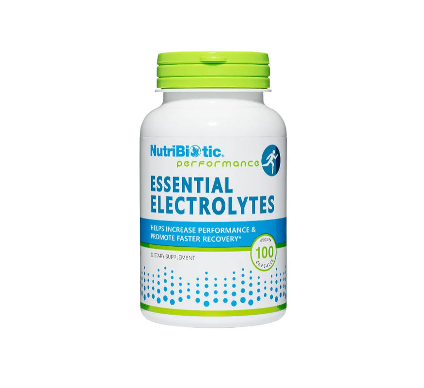 Nutribiotic Essential Electrolytes, 100 Ct Capsules | Supports Increased Performance & Faster Recovery | Pharmaceutical Grade Vitamin C with Electrolytes for Rehydration | Vegan, Gluten-Free & Non-Gmo