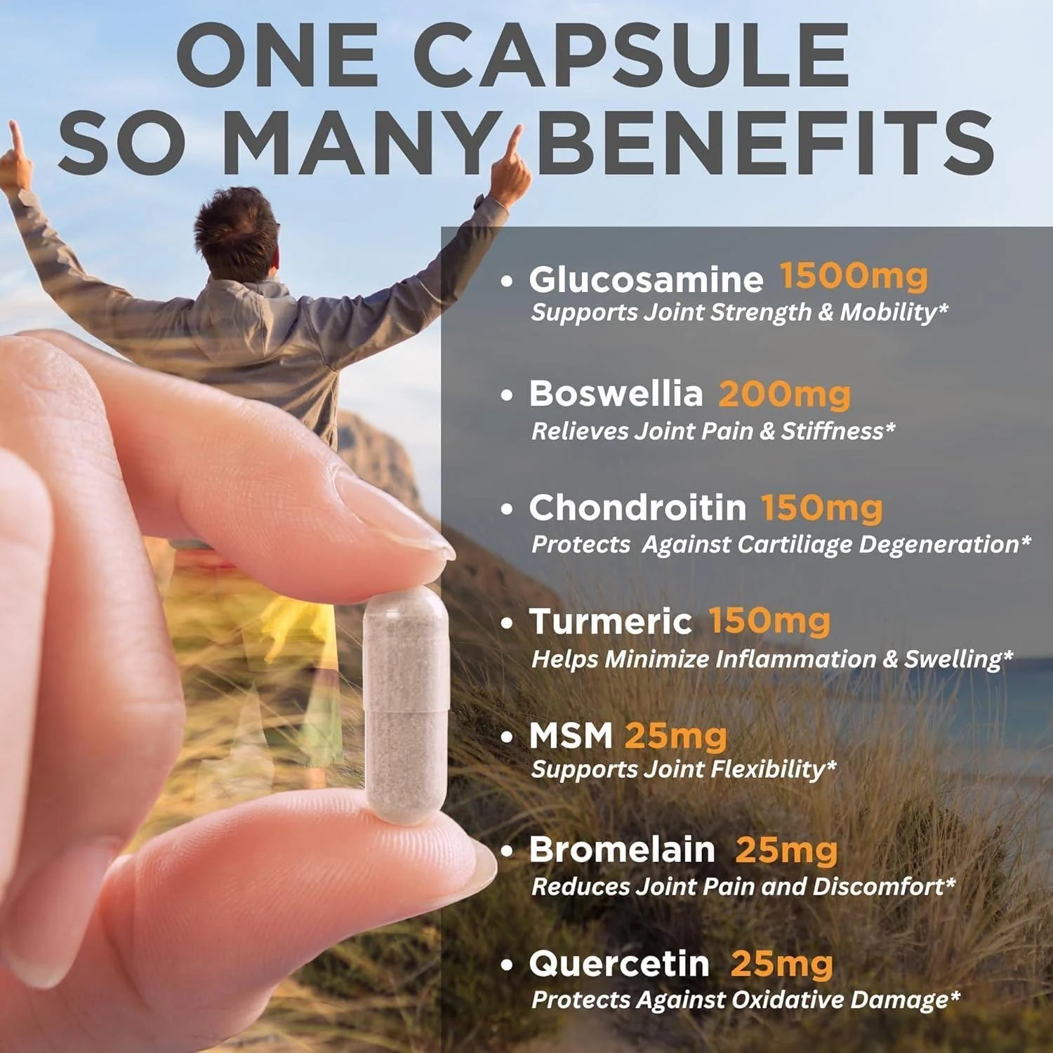 Clear Joint Support Glucosamine Chondroitin MSM Boswellia 90 Capsules