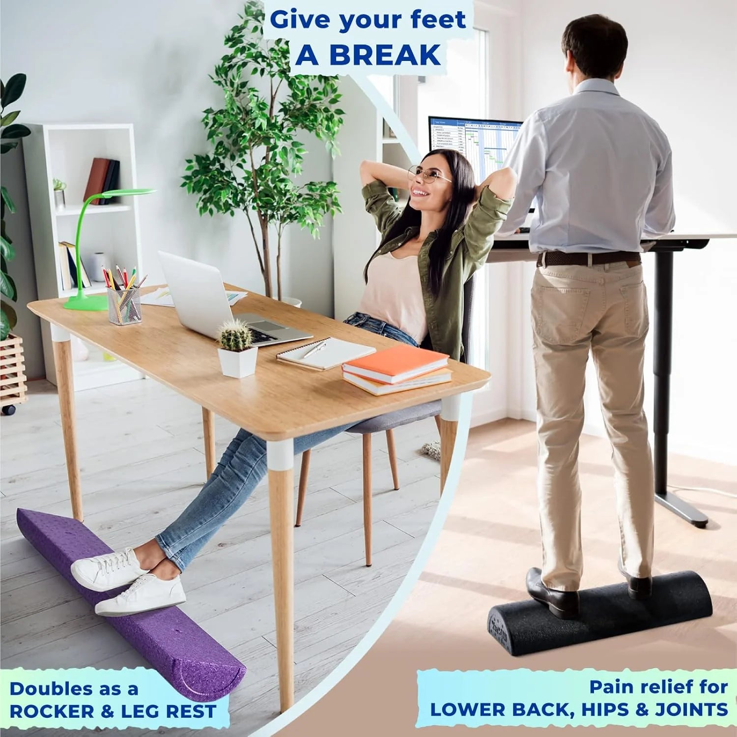 High-Density EPP Half round Back Roller Foam, Exercise Foam Roller for Yoga, Pilates & Stretching