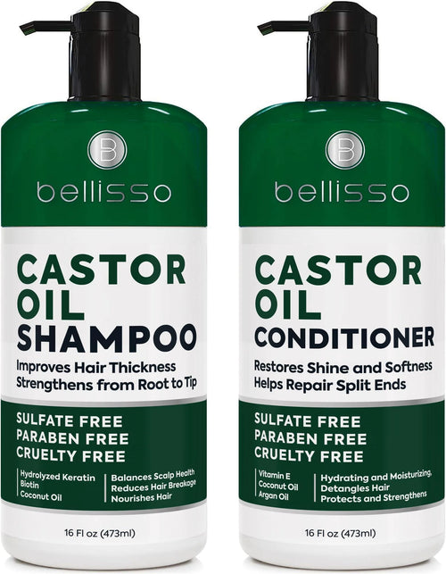 Castor Oil Shampoo and Conditioner Set Thickening Products for Thinning Hair Women and Men Sulfate Free Formula Hydrating Volumizing and Moisturizing for Dry Hair Volume Boosting Color Safe