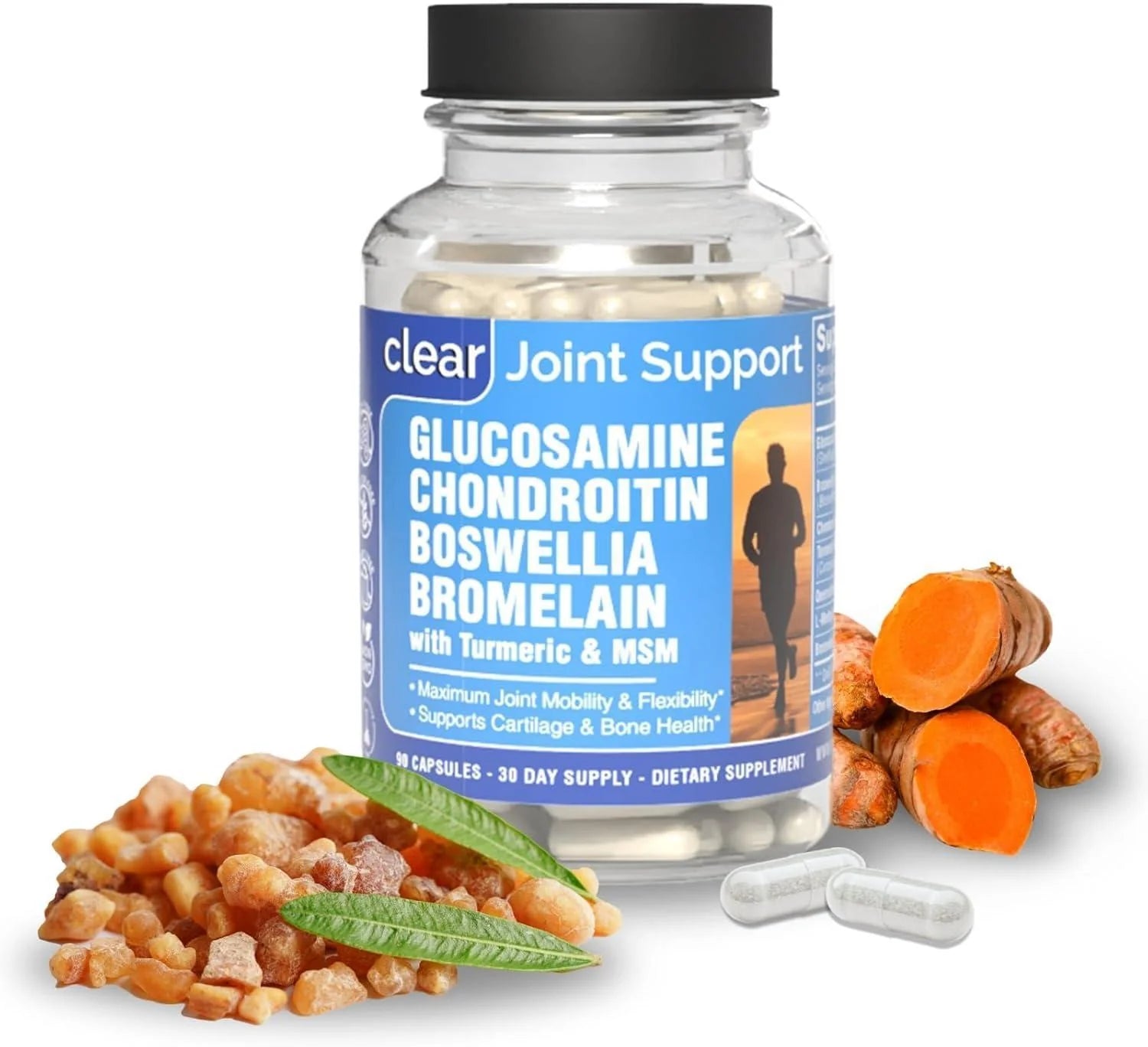 Clear Joint Support Glucosamine Chondroitin MSM Boswellia 90 Capsules