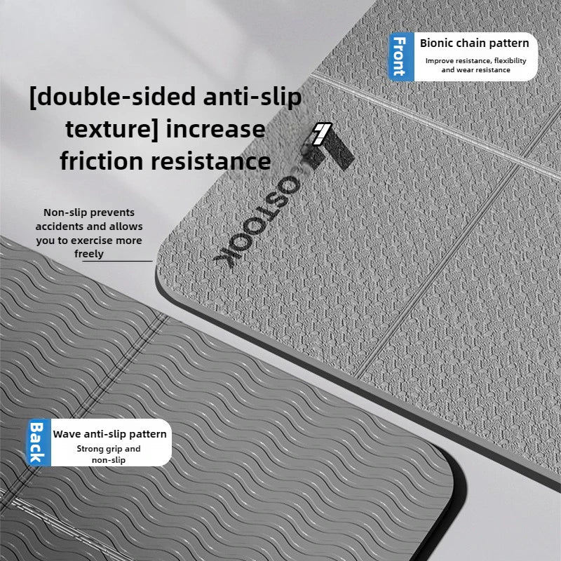 Yoga Mat Thick 4Mm Foldable Gym Mat Extra Large 6'X2' Extra Wide Workout Mat Non Slip TPE Floor Mats for Yoga Pilates, Cardio, Exercise Equipment