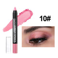 Smoky Dark Green Eyeshadow Pencil Stick Waterproof Pearlescent 12 Colors Metallic Glitter Eye Shadow Highlighter Pen Makeup Tool