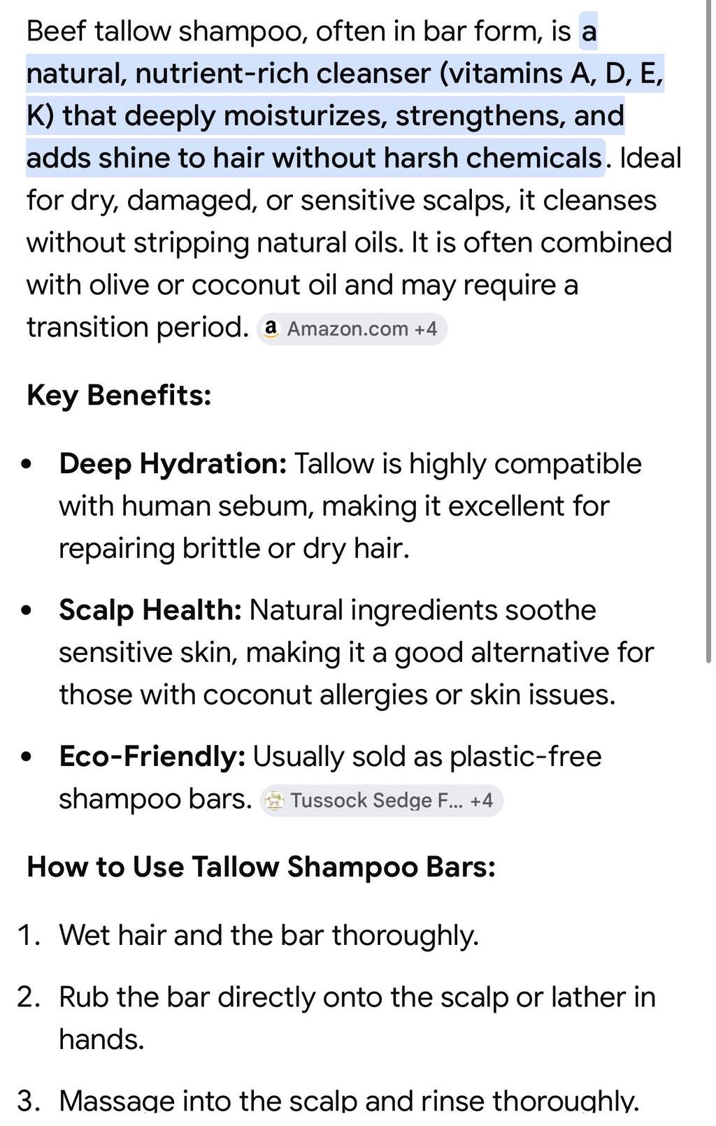 Beef Tallow Shampoo and Conditioner Set with Goat Milk 16.9 Fl Oz Pack of 2 Sulfate Free Moisture for Women Men for Dry Itchy Scalp Hydrating Thickening Volume Care for Thinning Hair
