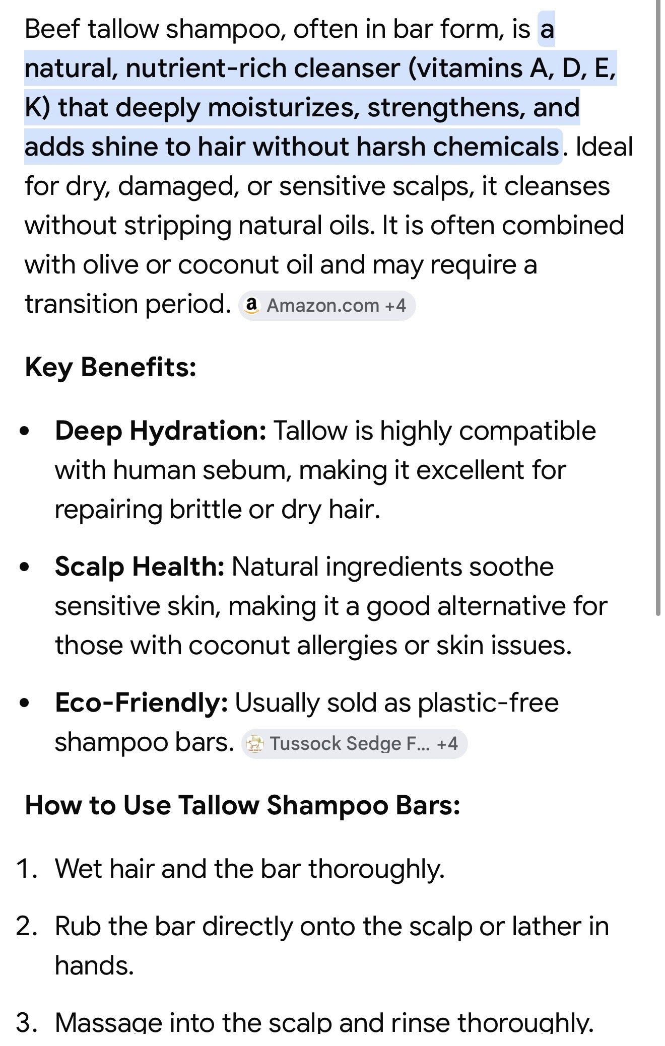 Beef Tallow Shampoo and Conditioner Set with Goat Milk 16.9 Fl Oz Pack of 2 Sulfate Free Moisture for Women Men for Dry Itchy Scalp Hydrating Thickening Volume Care for Thinning Hair