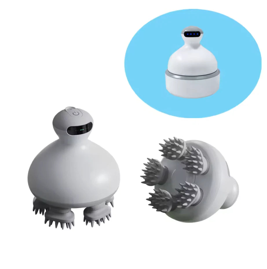 Cordless Electric Scalp Massager Handheld 2 Speeds Vibrating Head Massager with 96 Silicone Nodes for Hair Deep Clean Growth