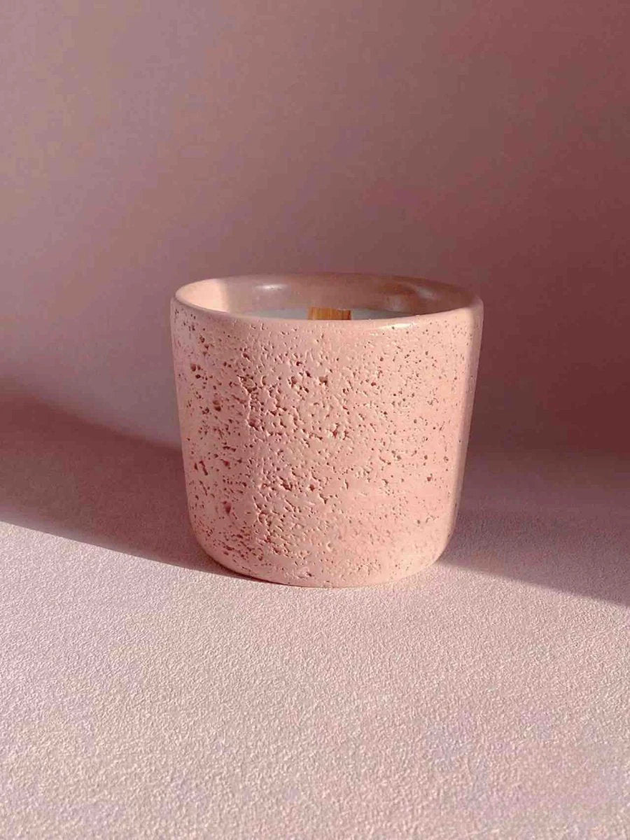 Wood Wick Soy Wax Scented Candle - Breath of Nature Scented - Alps Pink