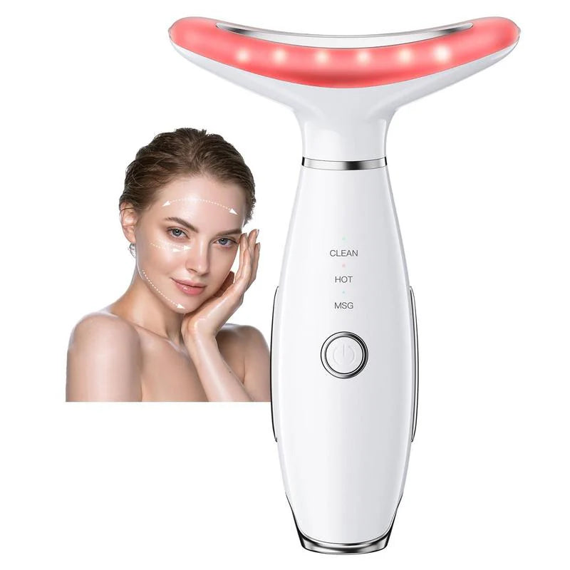 7-In-1 Neck Face Massager, 7 Color Led Face Neck Massage for Skin Care at Home, Portable Facial Massager,Face Sculpting Tool,Multifunctional Vibration