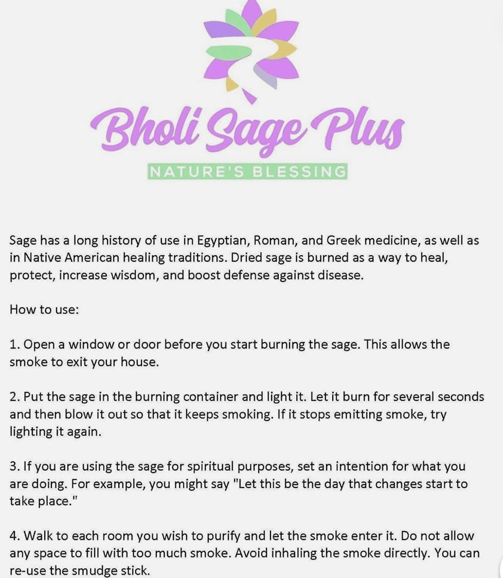Bholi Sage plus Sage Smudge Kit for Cleansing Negative Energy Lavender with White Sage Smudge Sticks Pack of 4