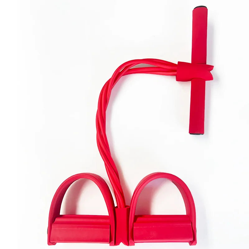 Multifunction Tension Rope, 4-Tube Elastic Yoga Pedal Puller Resistance Band, Natural Latex Tension Rope Fitness Equipment, for Abdomen/Waist/Arm/Leg Stretching Slimming Training