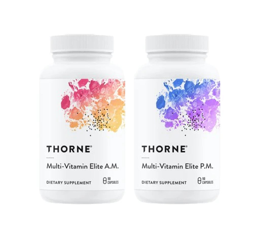 THORNE - Multi-Vitamin Elite - Daily Nutritional Supplement - AM Formula Supports Cellular Energy Production &PM Formula Supports Restful Sleep* - Gluten-Free, Dairy-Free - 180 Capsules - 30 Servings
