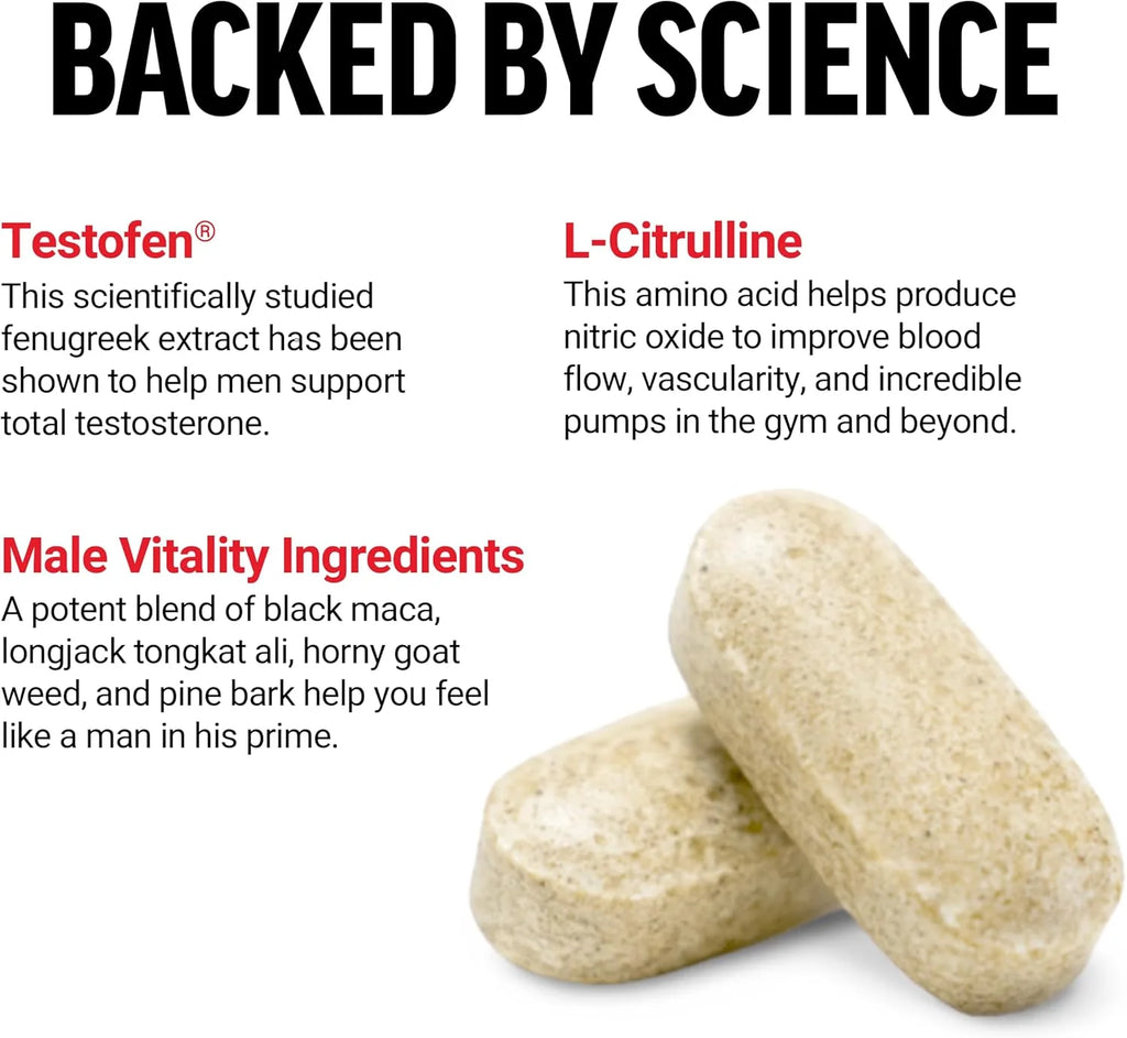 Force Factor Test X180 Alpha V2 T-Support for Men, T-Supplement to Help Build Strength, Boost Nitric Oxide, and Support Daily Performance, 120 Tablets