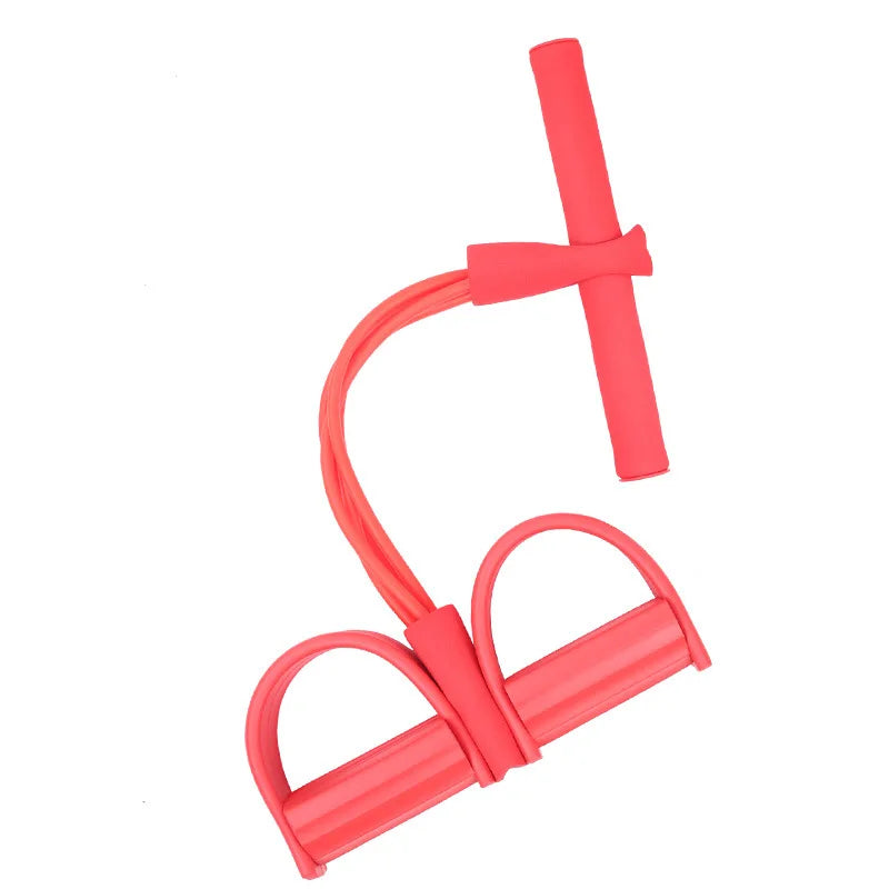 Multifunction Tension Rope, 4-Tube Elastic Yoga Pedal Puller Resistance Band, Natural Latex Tension Rope Fitness Equipment, for Abdomen/Waist/Arm/Leg Stretching Slimming Training