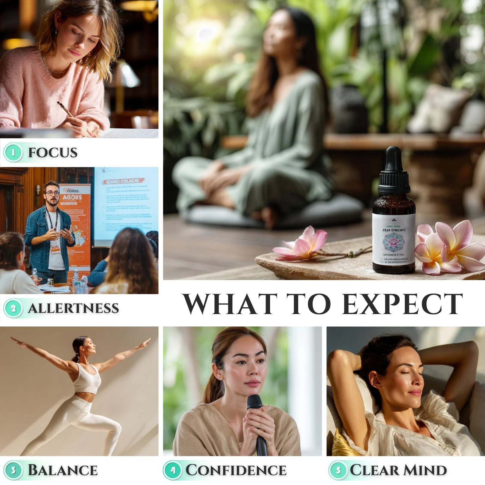 Anxiolytic Calming Essential Oil Blend for Relief & Relaxation 0.34Oz Bergamot Orange Ylang Ylang Frankincense Lemongrass in Castor Oil Navel Patch & Skin Application Cold Pressed