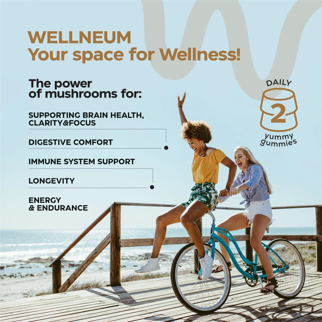 Mushroom Gummies 5000 Mg for Adults 2 Pack Lions Mane 9 Adaptogenic Mushrooms