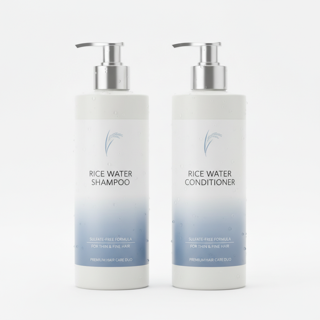 Rice Water Shampoo and Conditioner Set Sulfate Free